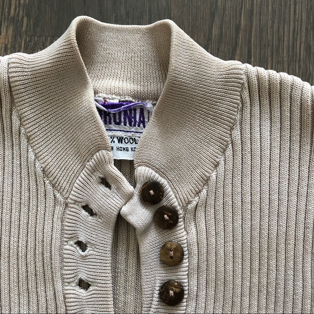 VINTAGE Coronia Wool Ribbed Sweater Tee - Picture 3 of 9
